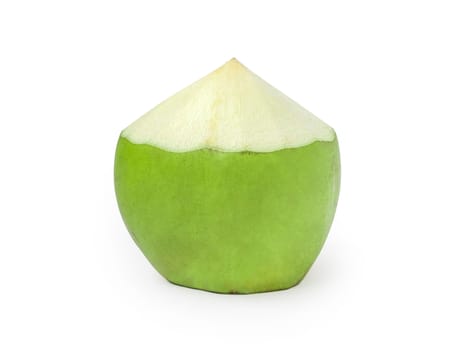 Fresh green coconut fruit on white background