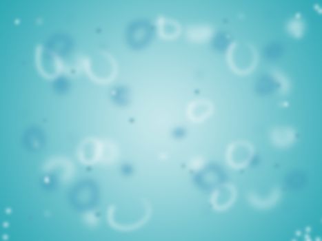 Simple blue liquid mucous background with particles. Abstract medical illustration