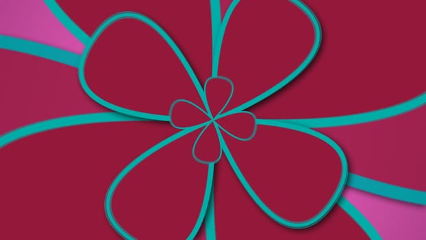 Abstract background with retro flowers. Modern backdrop. 3d rendering