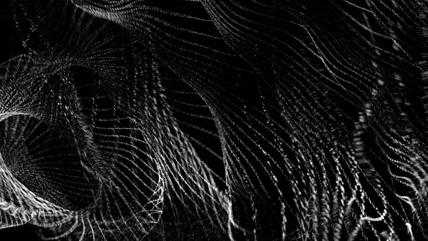 Abstract background with flow particles. 3d rendering.