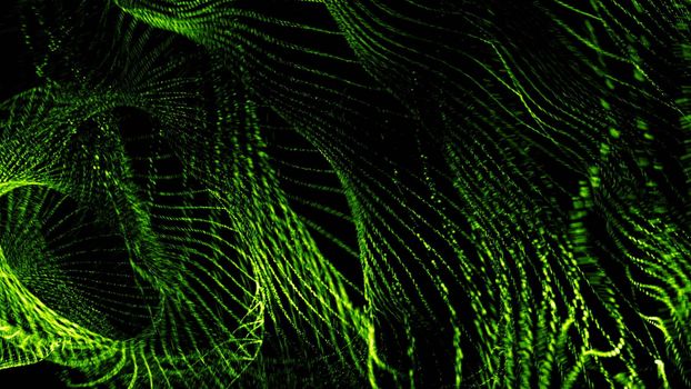 Abstract background with flow particles. 3d rendering.