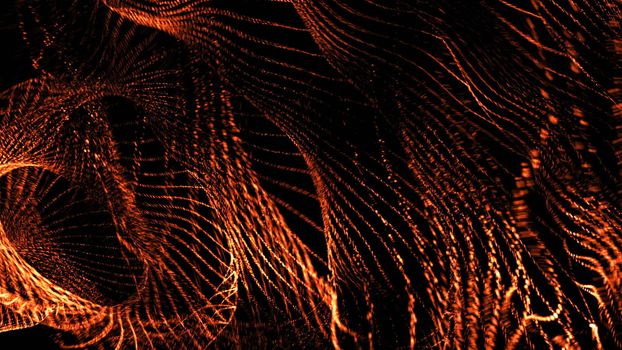 Abstract background with flow particles. 3d rendering.