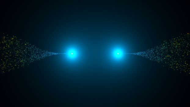 Opening intro. Light, Particles Digital background 3d rendered