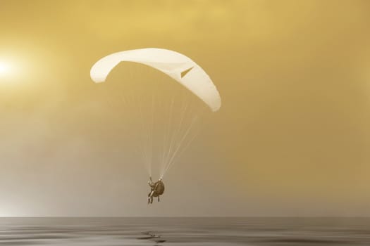 Paragliding in the sunset in Denmark