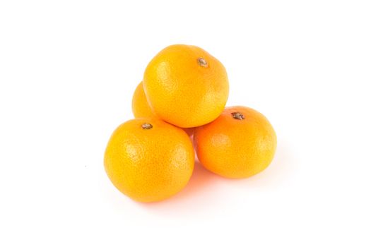 Closeup flesh orange fruit on white background, fruit for healthy care with high vitamin c