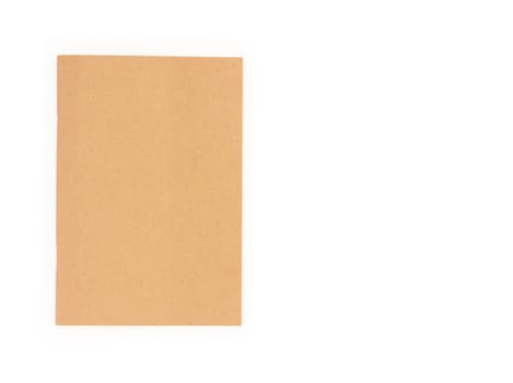 Closeup brown notebook color on white background