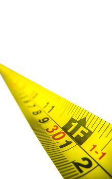 Detail Of A Yellow Tape Measure With Copy Space