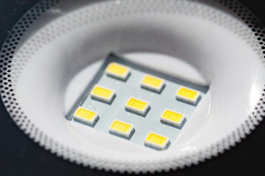 Closeup shot of a led lamp diodes