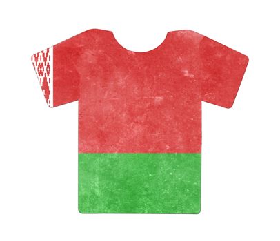 Simple t-shirt, flithy and vintage look, isolated on white - Belarus