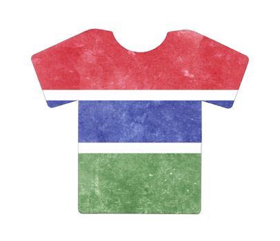 Simple t-shirt, flithy and vintage look, isolated on white - Gambia