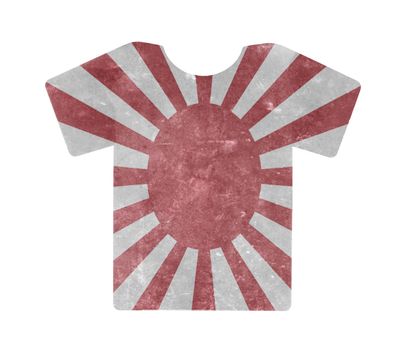 Simple t-shirt, flithy and vintage look, isolated on white - Japan