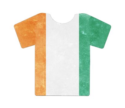 Simple t-shirt, flithy and vintage look, isolated on white - Ivory Coast