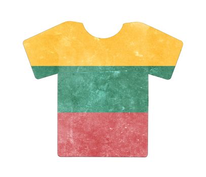 Simple t-shirt, flithy and vintage look, isolated on white - Lithuania