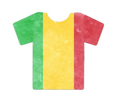 Simple t-shirt, flithy and vintage look, isolated on white - Mali