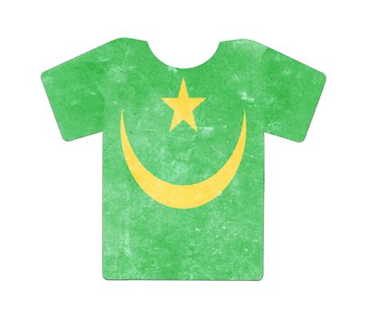 Simple t-shirt, flithy and vintage look, isolated on white - Mauritania