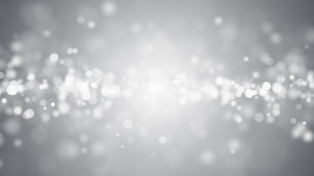 Lights on grey background. Abstract defocused backdrop. 3d rendering