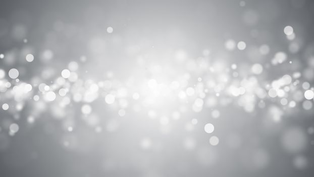 Lights on grey background. Abstract defocused backdrop. 3d rendering
