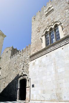 facade of Palazzo Corvaia in Toarmina, Sicily, Italy