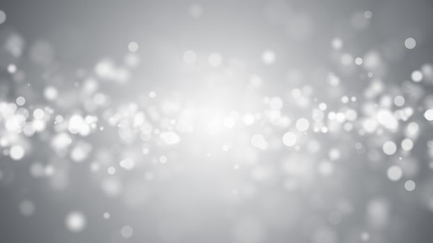 Lights on grey background. Abstract defocused backdrop. 3d rendering