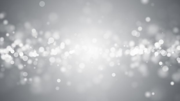 Lights on grey background. Abstract defocused backdrop. 3d rendering