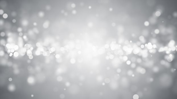 Lights on grey background. Abstract defocused backdrop. 3d rendering