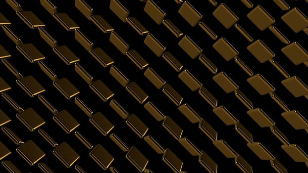 Abstract background with gold square. 3d rendering.