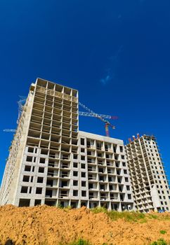 Construction of residential buildings in a Moscow, Russia