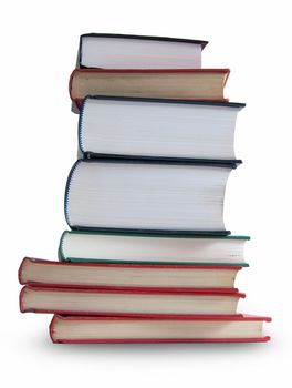 Many books over a white background