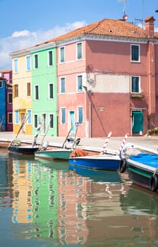 Pitoresque painted houses in Burano Isle, Venice, Italy