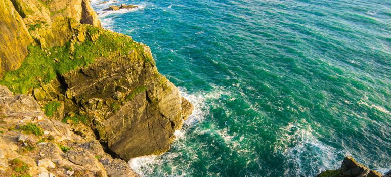 Steep Cliffs in North Wales amazing coastline on irish sea