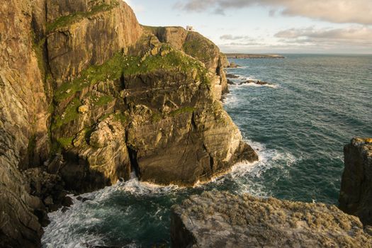 Steep Cliffs in North Wales amazing coastline on irish sea