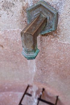 old drinking fountain in the park, note shallow depth of field