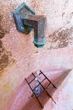 old drinking fountain in the park, note shallow depth of field