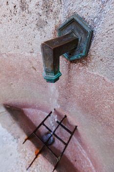 old drinking fountain in the park, note shallow depth of field