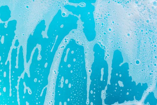 abstract background, soap foam on a blue background
