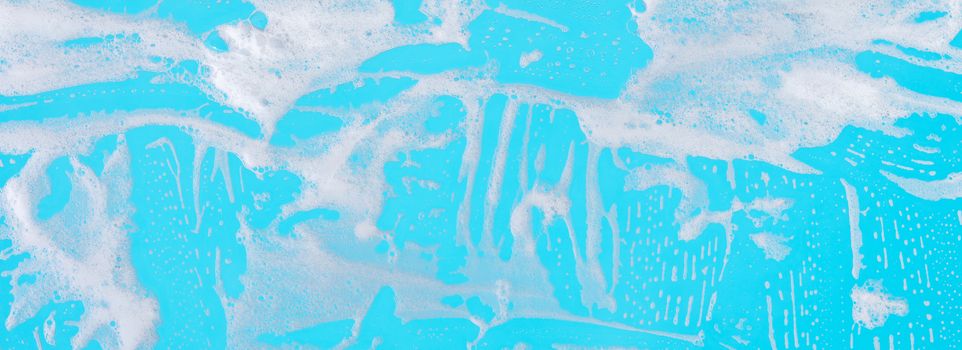 abstract background, soap foam on a blue background