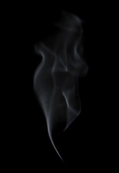 Abstract defocused white smoke on black background