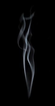 Abstract defocused white smoke on black background