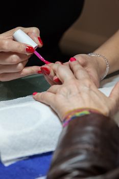 manicure artificial nails, note shallow depth of field