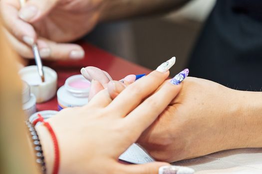 manicure artificial nails, note shallow depth of field