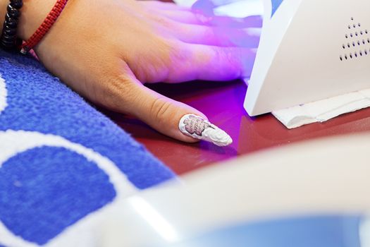 manicure artificial nails, note shallow depth of field