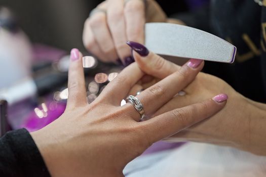 manicure artificial nails, note shallow depth of field