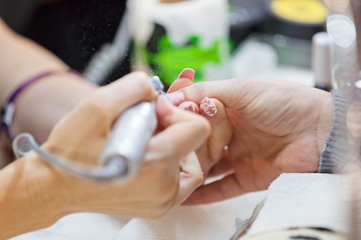 manicure artificial nails, note shallow depth of field