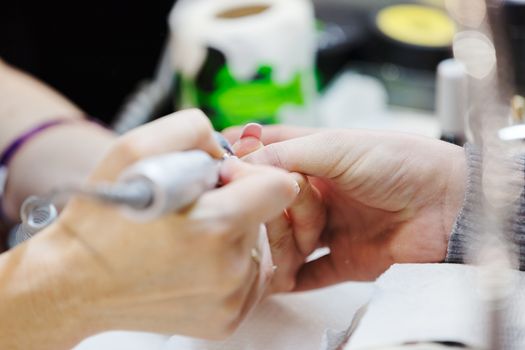 manicure artificial nails, note shallow depth of field