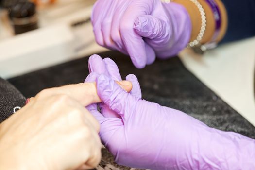 manicure artificial nails, note shallow depth of field