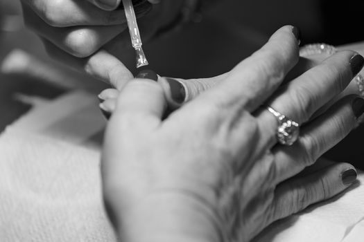 manicure artificial nails, note shallow depth of field