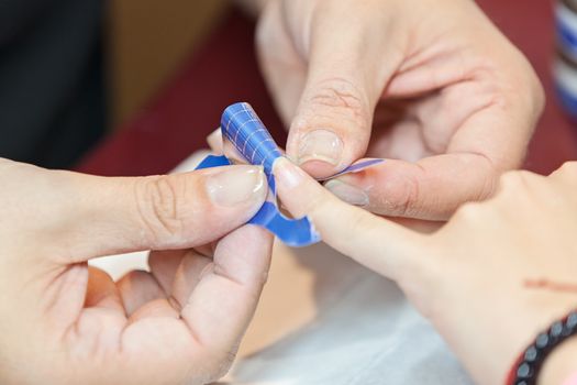 manicure artificial nails, note shallow depth of field