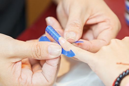 manicure artificial nails, note shallow depth of field