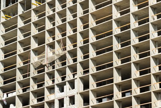 Construction of a monolithic residential building in a Moscow, Russia