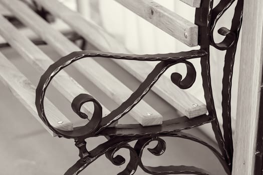 decorations made of wrought iron, note shallow depth of field